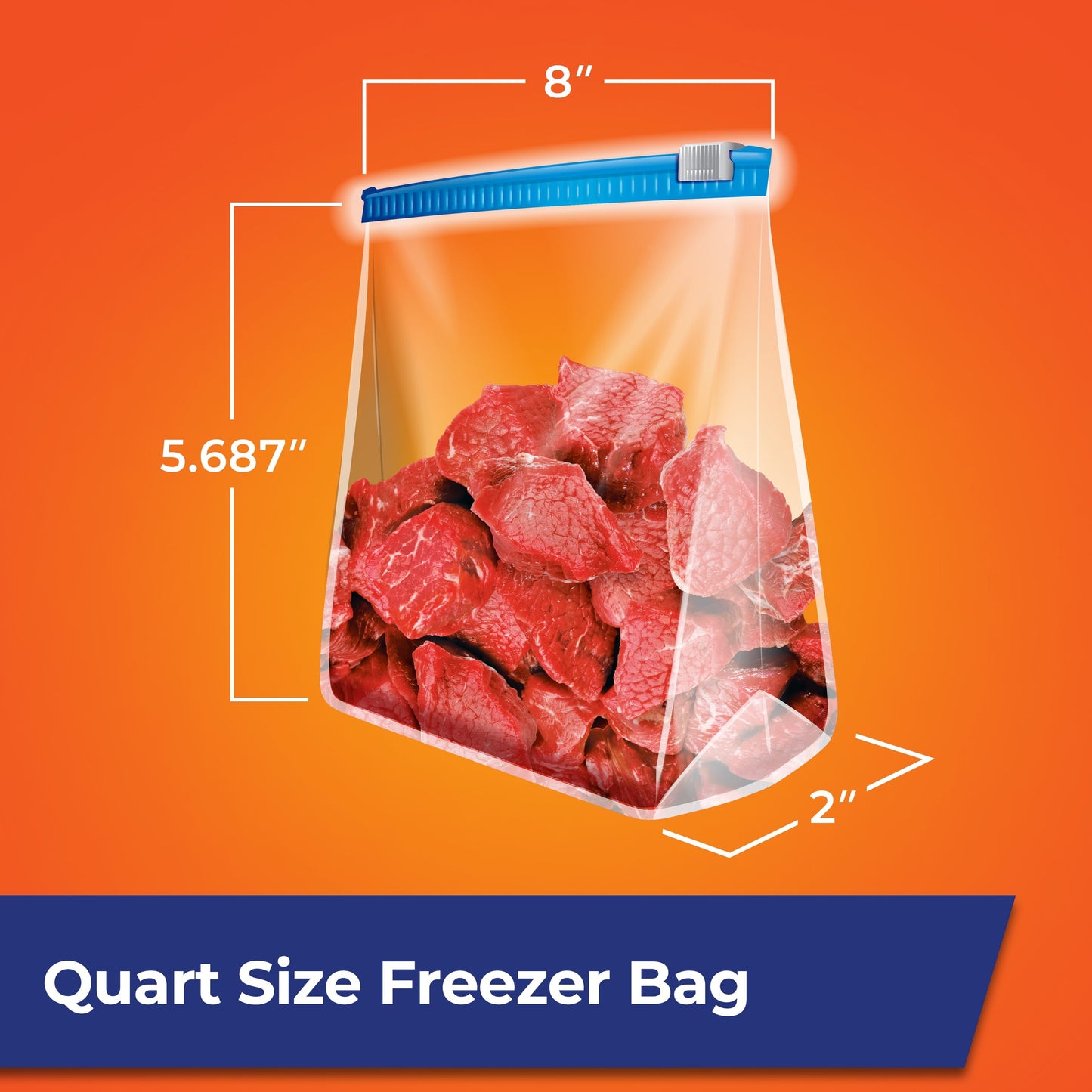 Hefty Slider Freezer Storage Bags, Quart Size, 25 Count