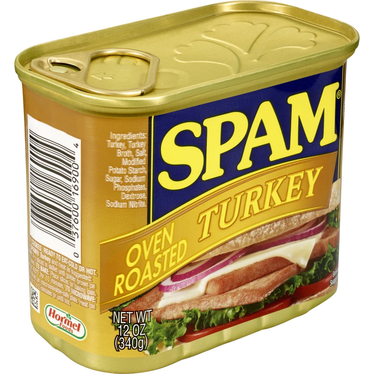 SPAM Oven Roasted Turkey, 9 g protein, 12 oz Aluminum Can