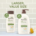 Aveeno Daily Moisturizing Body Wash, Soap Free Body Scrub for Dry Skin, Prebiotic Oat Shower Gel, Lightly Scented, 33 oz