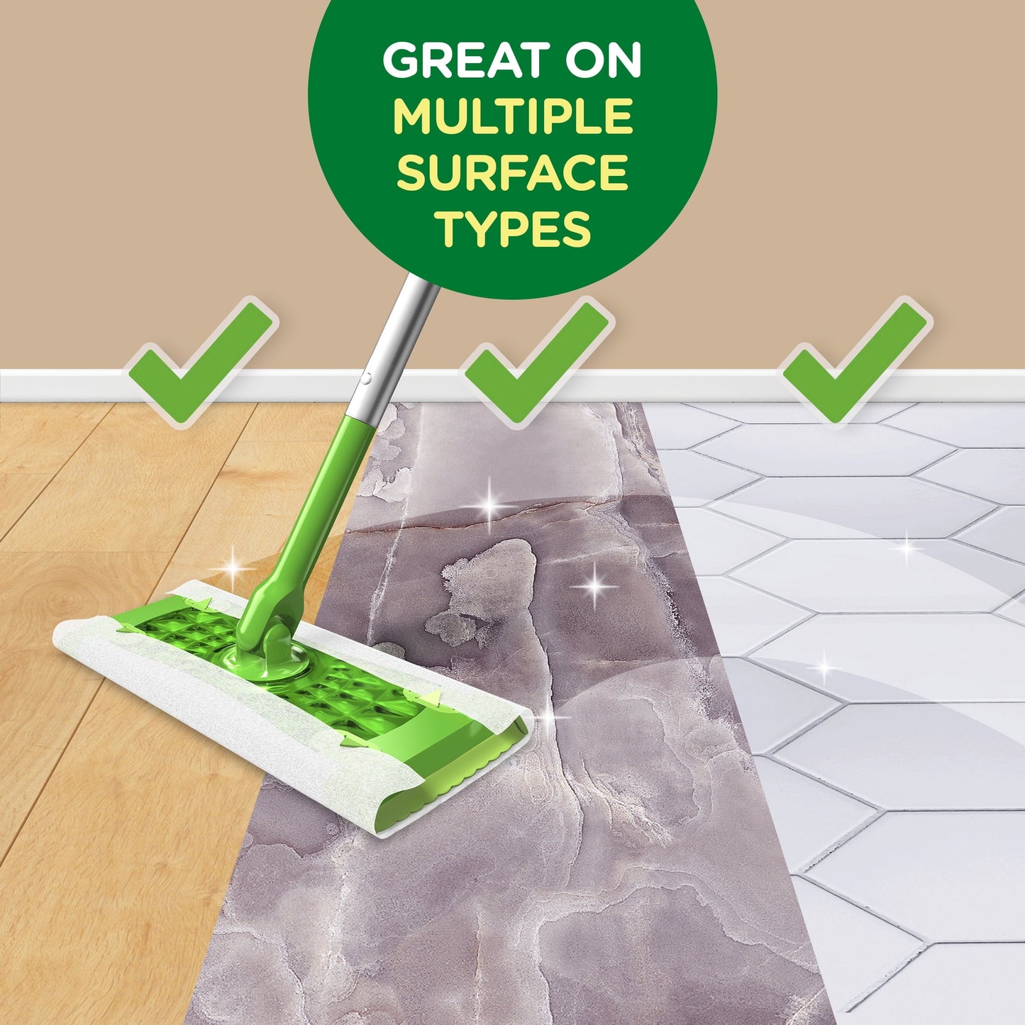 Swiffer Sweeper Dry Sweeping Pad Floor Cleaner Refills for Dust Mop, Gain, 32 Count