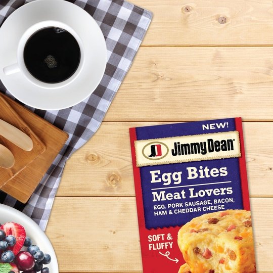 Jimmy Dean Meat Lovers Egg Bites, Pork Sausage Bacon Ham and Cheddar Cheese, 2 Count (Frozen)