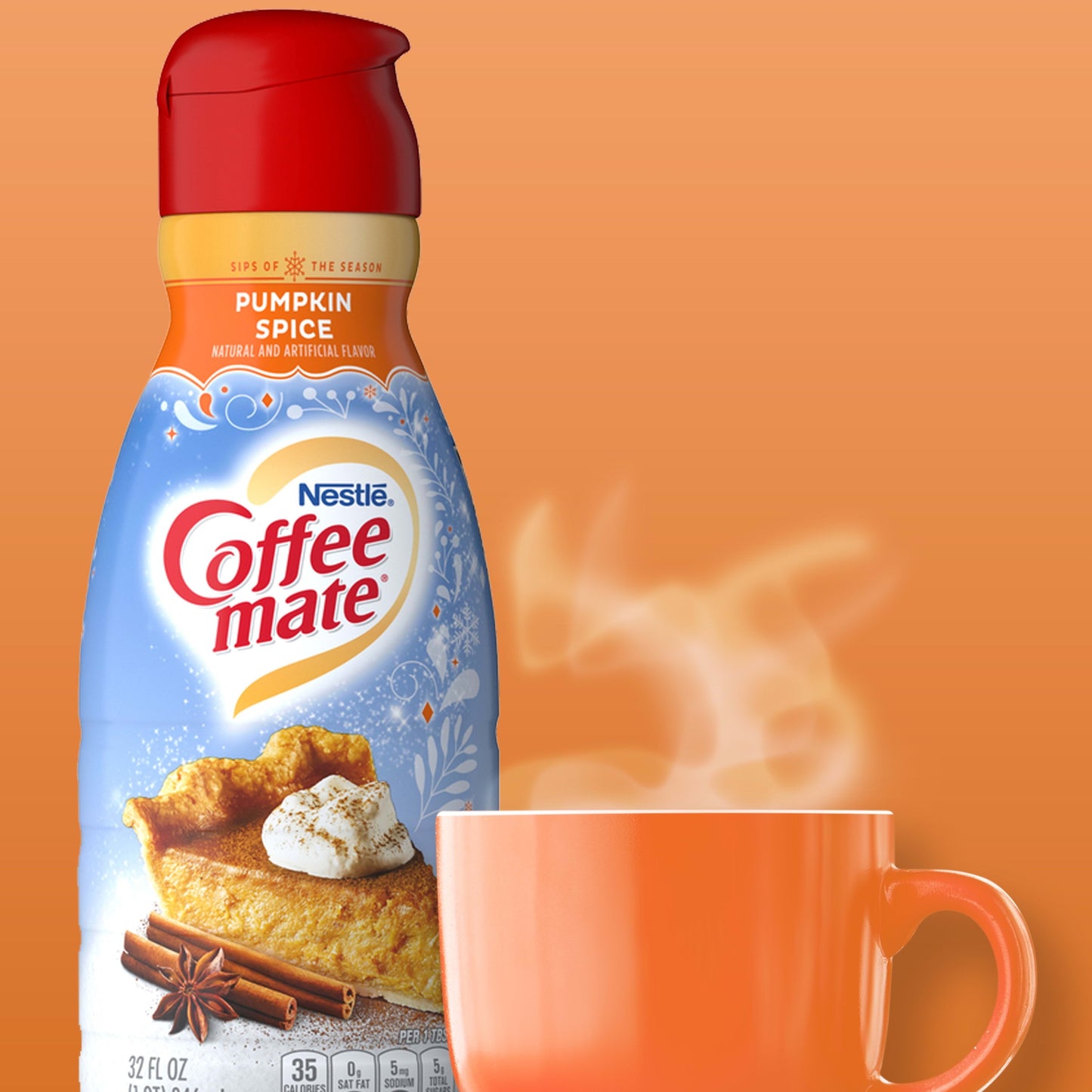 Nestle Coffee mate Pumpkin Spice Liquid Coffee Creamer, 32 fl oz