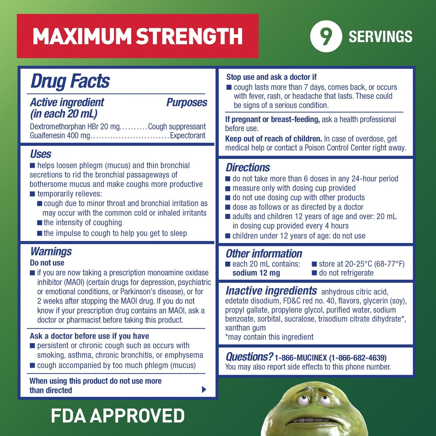 Mucinex Fast Max DM Max, Chest Congestion and Cough Liquid Medicine, 6 fl oz