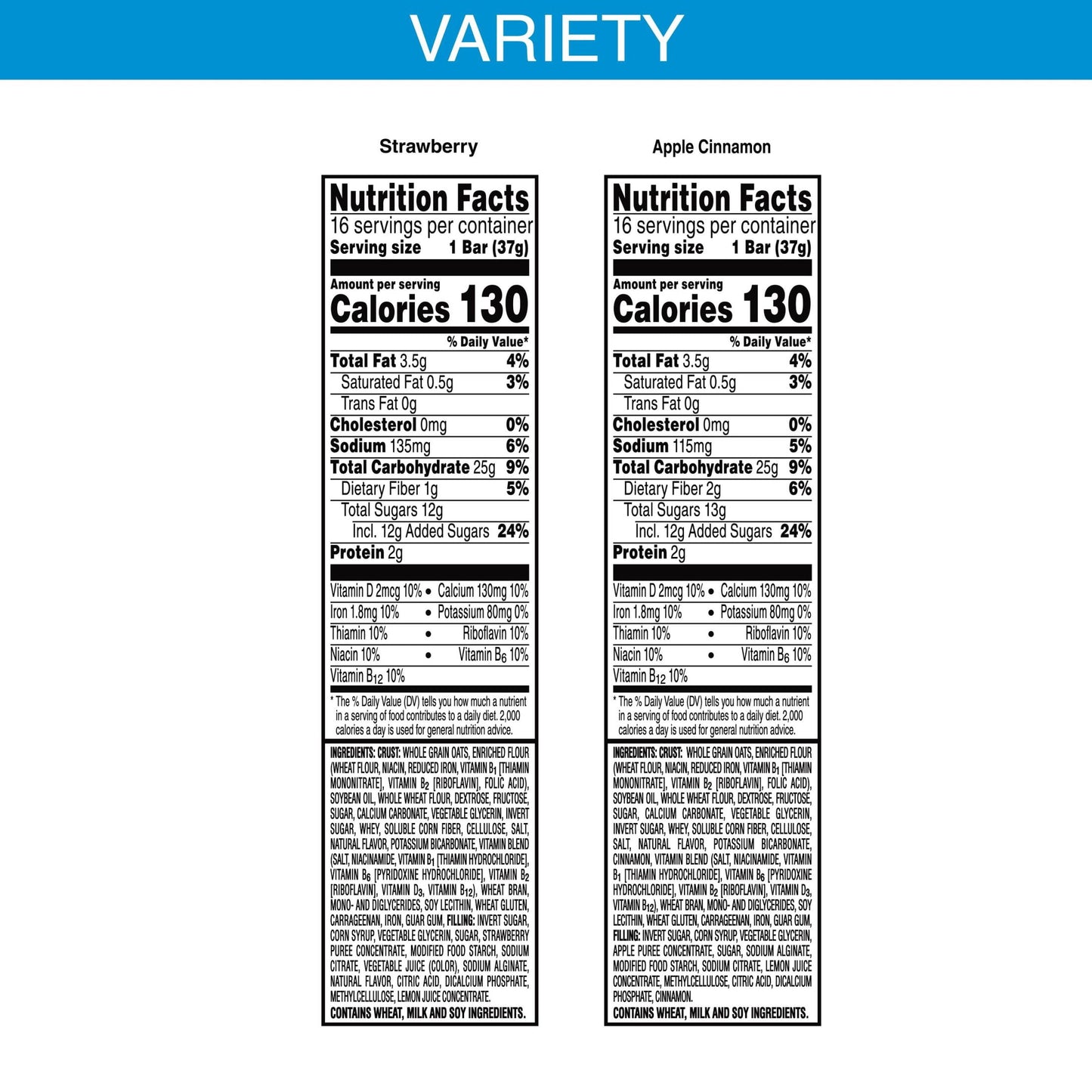 Kellogg's Nutri-Grain Variety Pack Chewy Soft Baked Breakfast Bars, Ready-to-Eat, 40.1 oz, 32 Count