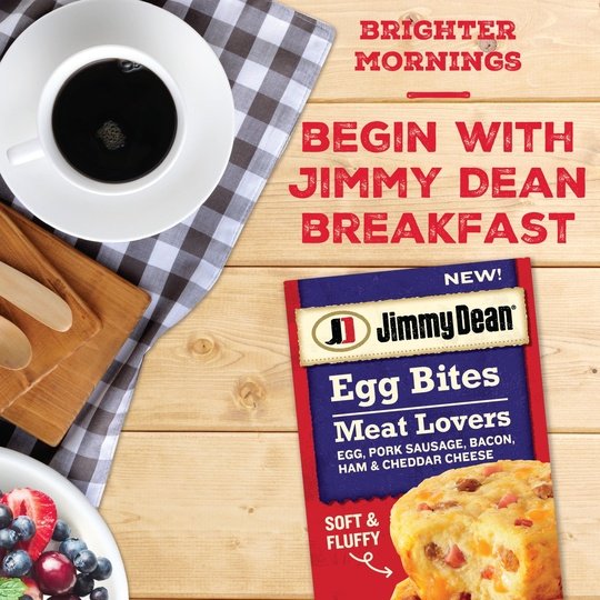 Jimmy Dean Meat Lovers Egg Bites, Pork Sausage Bacon Ham and Cheddar Cheese, 2 Count (Frozen)