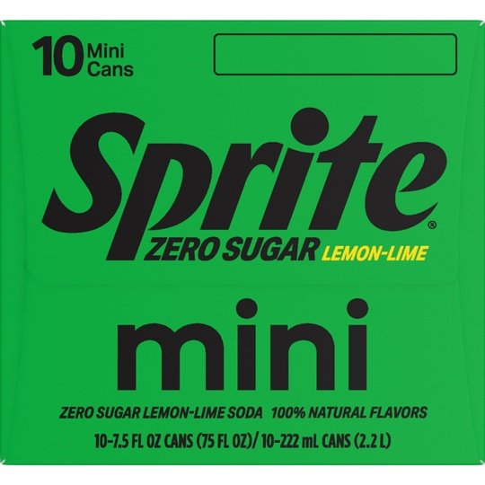 Sprite Diet Zero Sugar Lemon Lime Mini Soda Pop Soft Drink, 7.5 fl oz, 10 Pack Cans