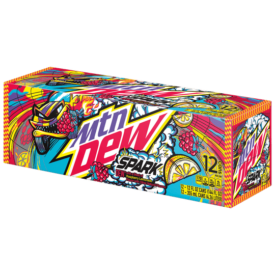 Mountain Dew Spark Soda Pop Raspberry Lemonade12 oz, 12 Count