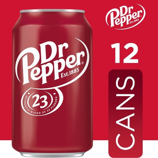 Dr Pepper Soda, 12 fl oz cans, 12 pack