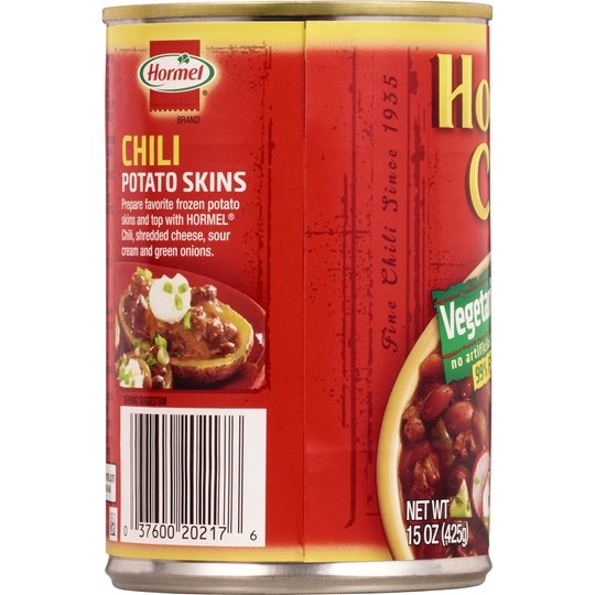 HORMEL Chili Vegetarian with Beans, 99% Fat Free, Steel Can 15 oz