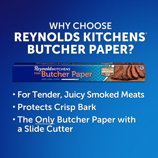 Reynolds Kitchens Pink Butcher Paper with Slide Cutter, 75 Square Feet