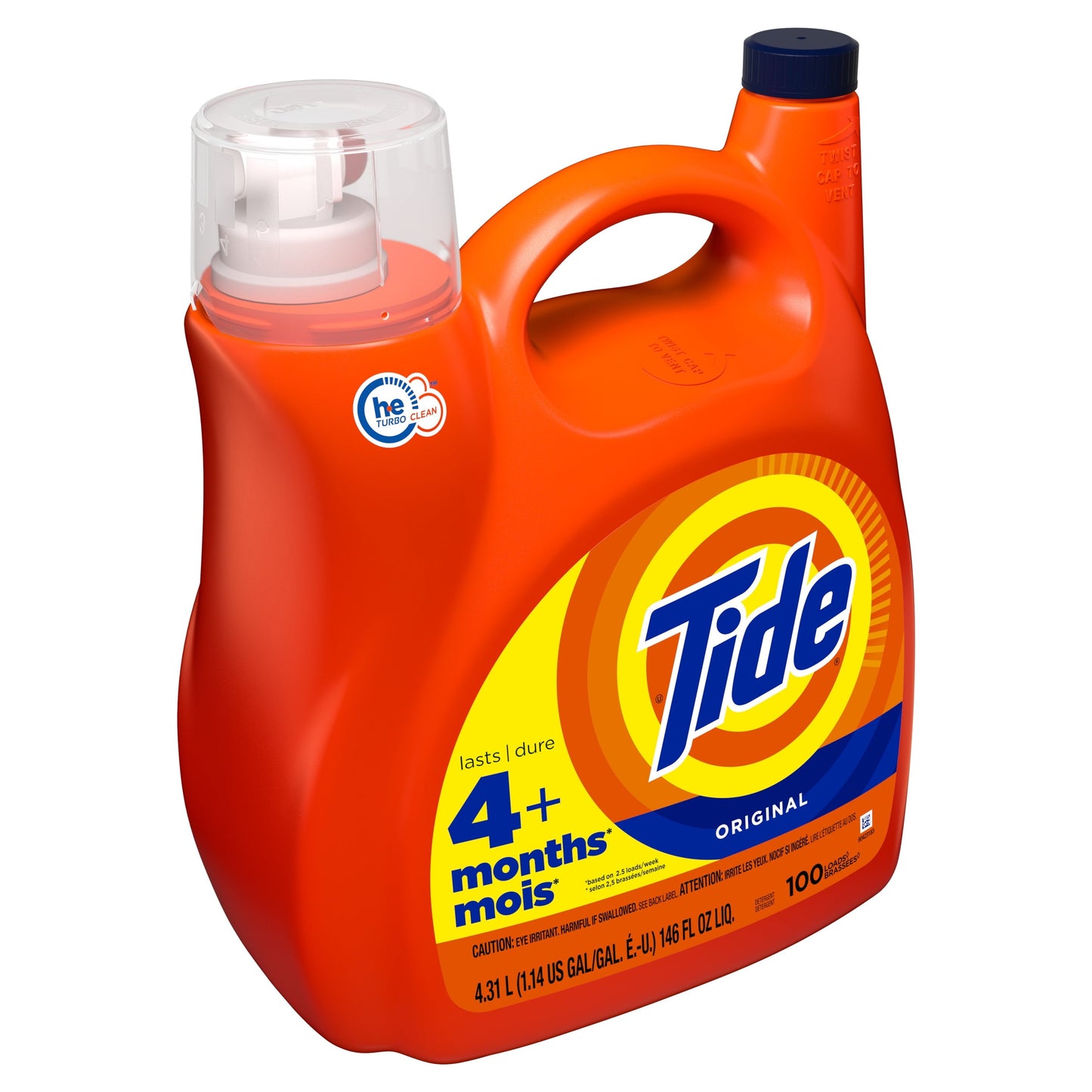 Tide Original Liquid Laundry Detergent, 100 Loads, 146 fl oz