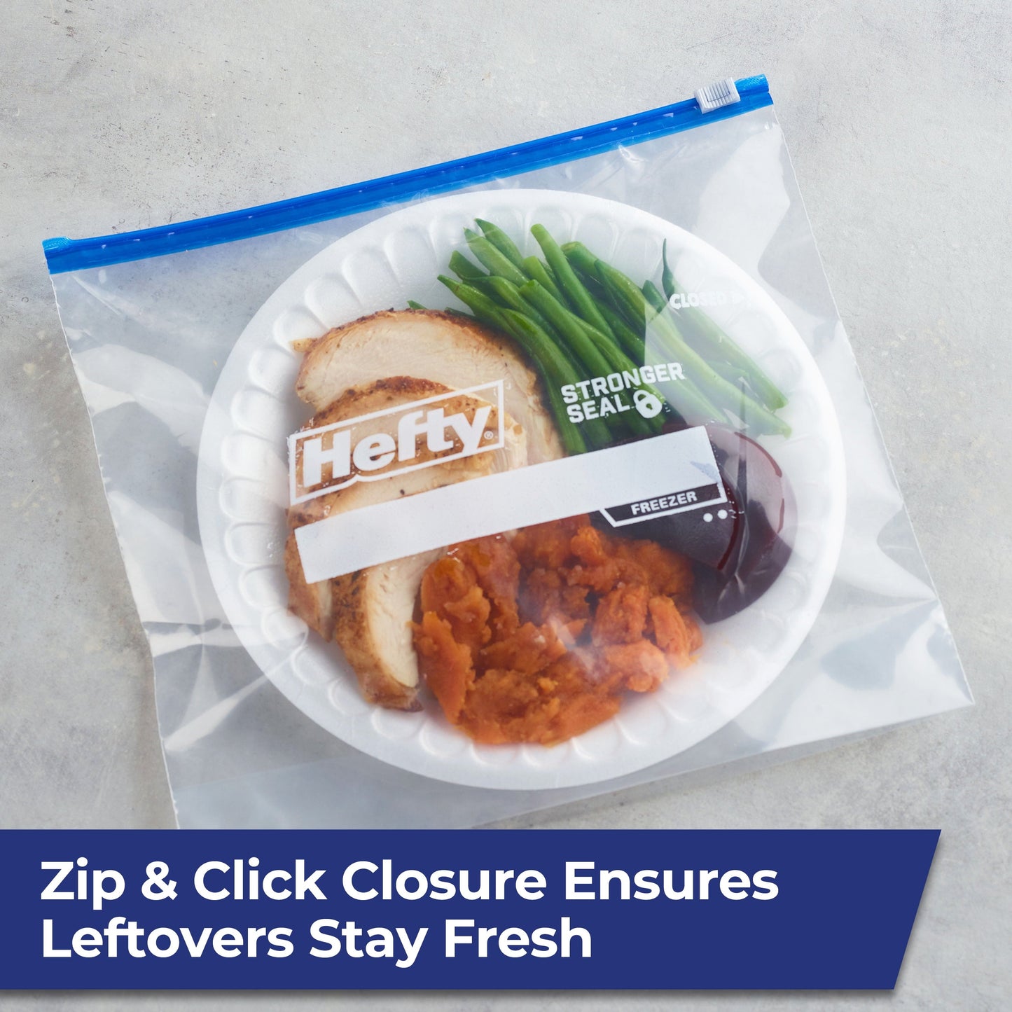 Hefty Slider Freezer Storage Bags, Gallon Size, 20 Count