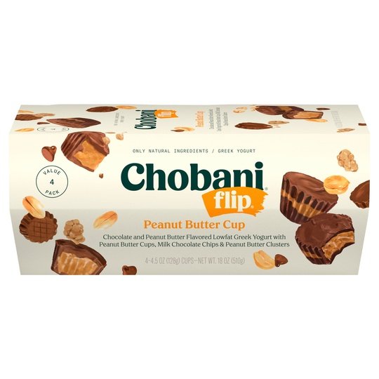 Chobani® Flip® Low-Fat Greek Yogurt, Peanut Butter Cup 4.5oz 4-pack