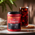 Folgers Black Silk Ground Coffee, Smooth Dark Roast Coffee, 9.6 Ounce Canister