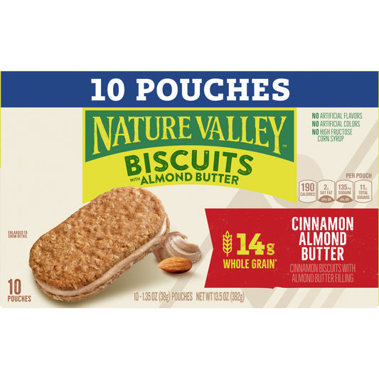 Nature Valley Biscuit Sandwiches, Cinnamon Almond Butter, 10 ct, 13.5 OZ