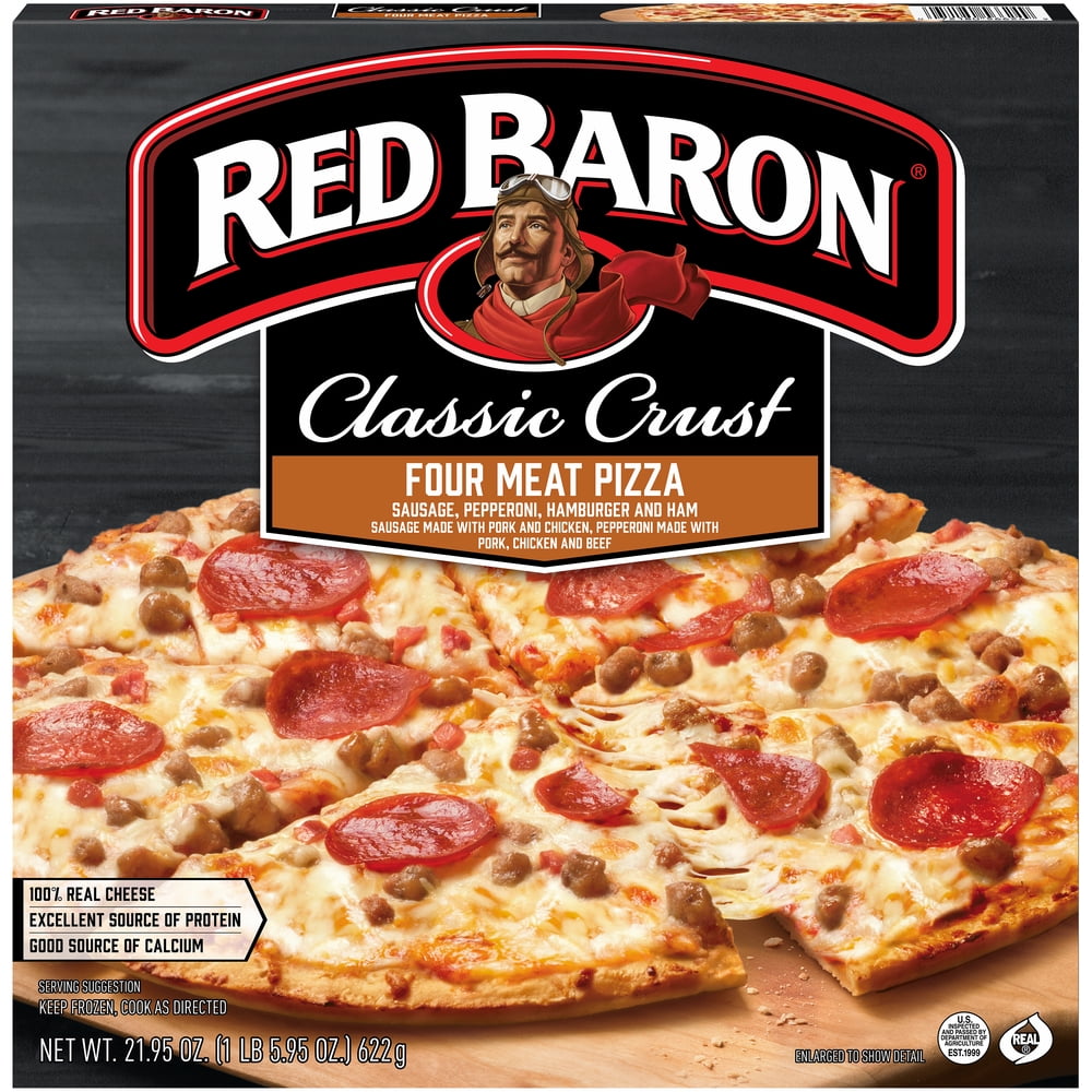 Red Baron, Pizza, Classic Crust Four Meat, 21.95 oz (Frozen)