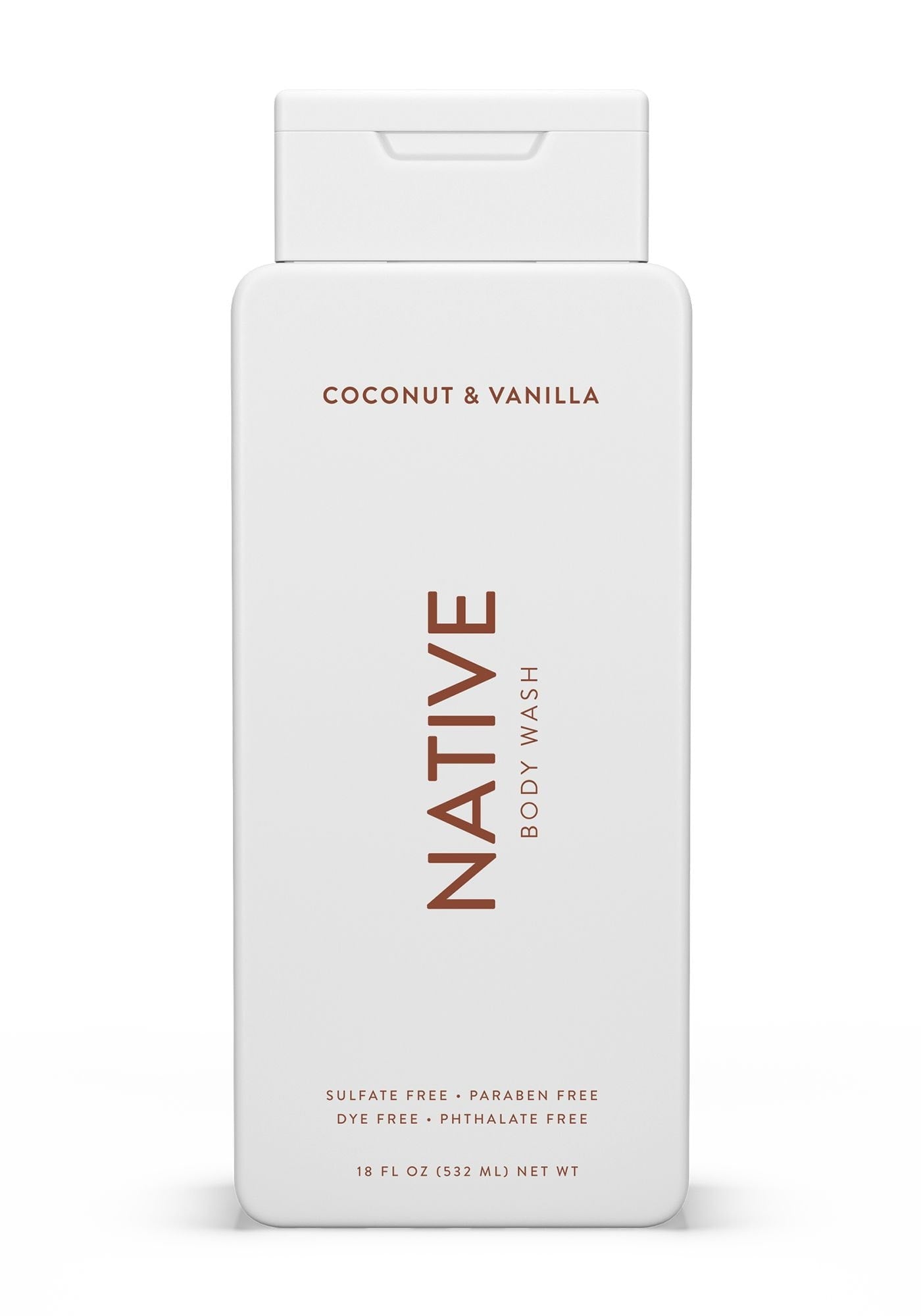 Native Natural Body Wash, Coconut & Vanilla, Sulfate Free, Paraben Free, 18 oz