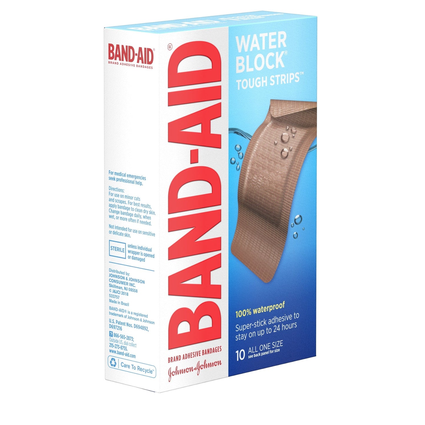 Band-Aid Brand Water Block Tough Strips Bandages, Extra Large, 10Ct