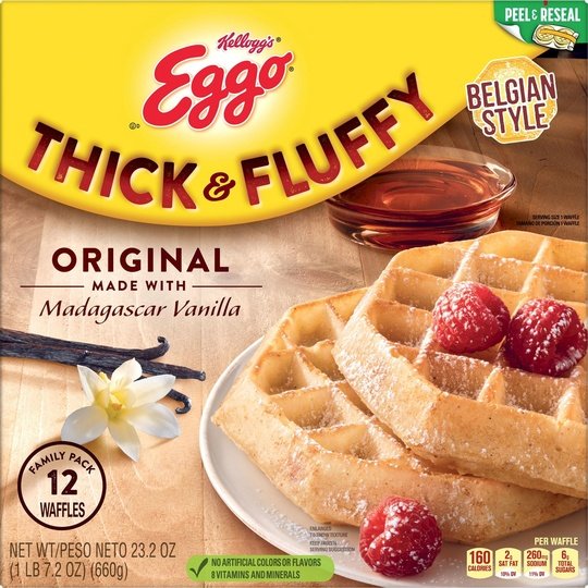 Eggo Thick and Fluffy Original Waffles, 23.2 oz, 12 Count (Frozen)