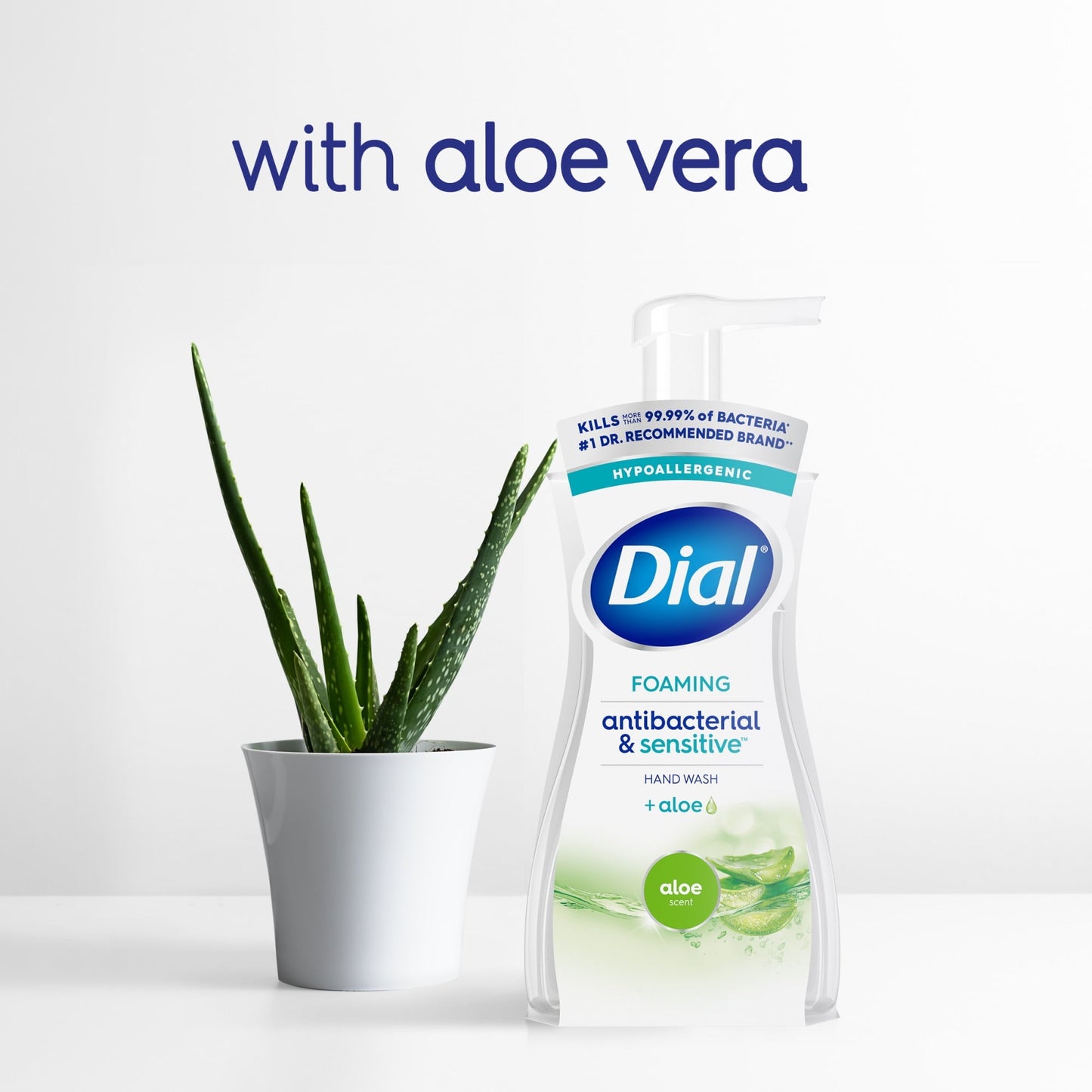 Dial Clean + Gentle Antibacterial Foaming Hand Wash, Aloe Scent, 7.5 fl oz