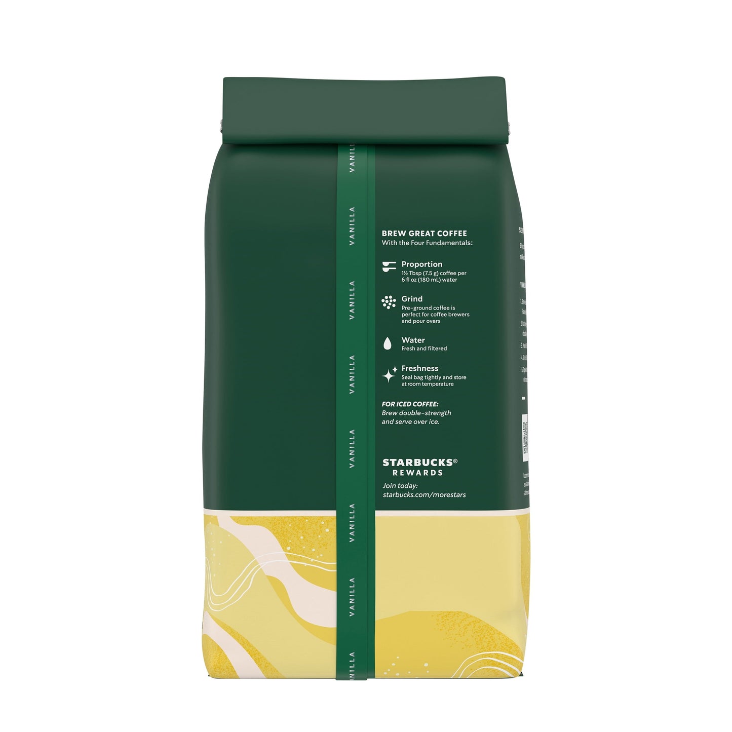 Starbucks Arabica Beans Vanilla, Light Roast, Ground Coffee, 11 oz