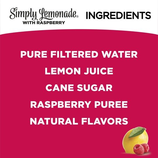 Simply Non GMO All Natural Raspberry Lemonade Juice, 89 fl oz Bottle