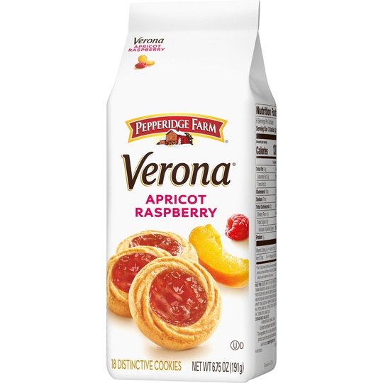 Pepperidge Farm Verona Apricot Raspberry Thumbprint Cookies, 6.75 oz Bag