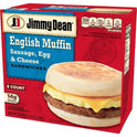 Jimmy Dean Sausage Egg & Cheese English Muffin Sandwich, 36.8 oz, 8 Count (Frozen)