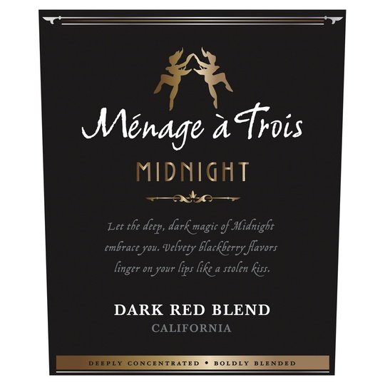 Menage a Trois Midnight Dark Red Wine Blend, 750 ml Bottle