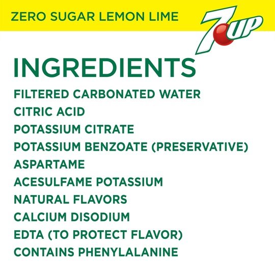 7UP Zero Sugar Lemon Lime Soda, 12 fl oz cans, 12 pack