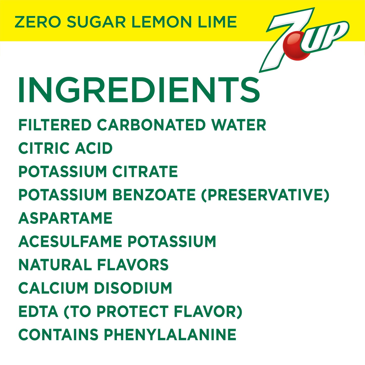 7UP Zero Sugar Lemon Lime Soda, 12 fl oz bottles, 8 pack