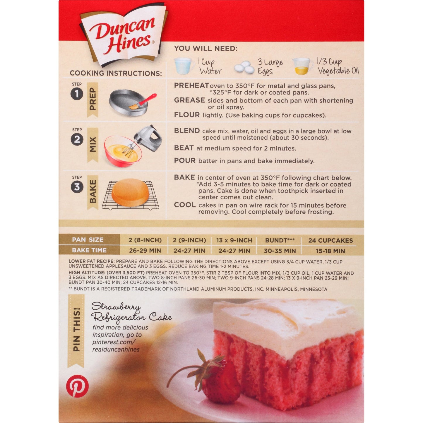 Duncan Hines Moist Deluxe Strawberry Supreme Cake Mix 18.25 oz