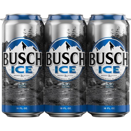 Busch Ice Domestic Beer, 6 Pack, 16 fl. oz. Cans, 5.9% ABV