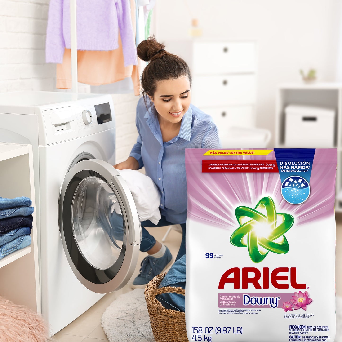 Ariel with a Touch of Downy Freshness, Powder Laundry Detergent, 158 oz, 99 Loads