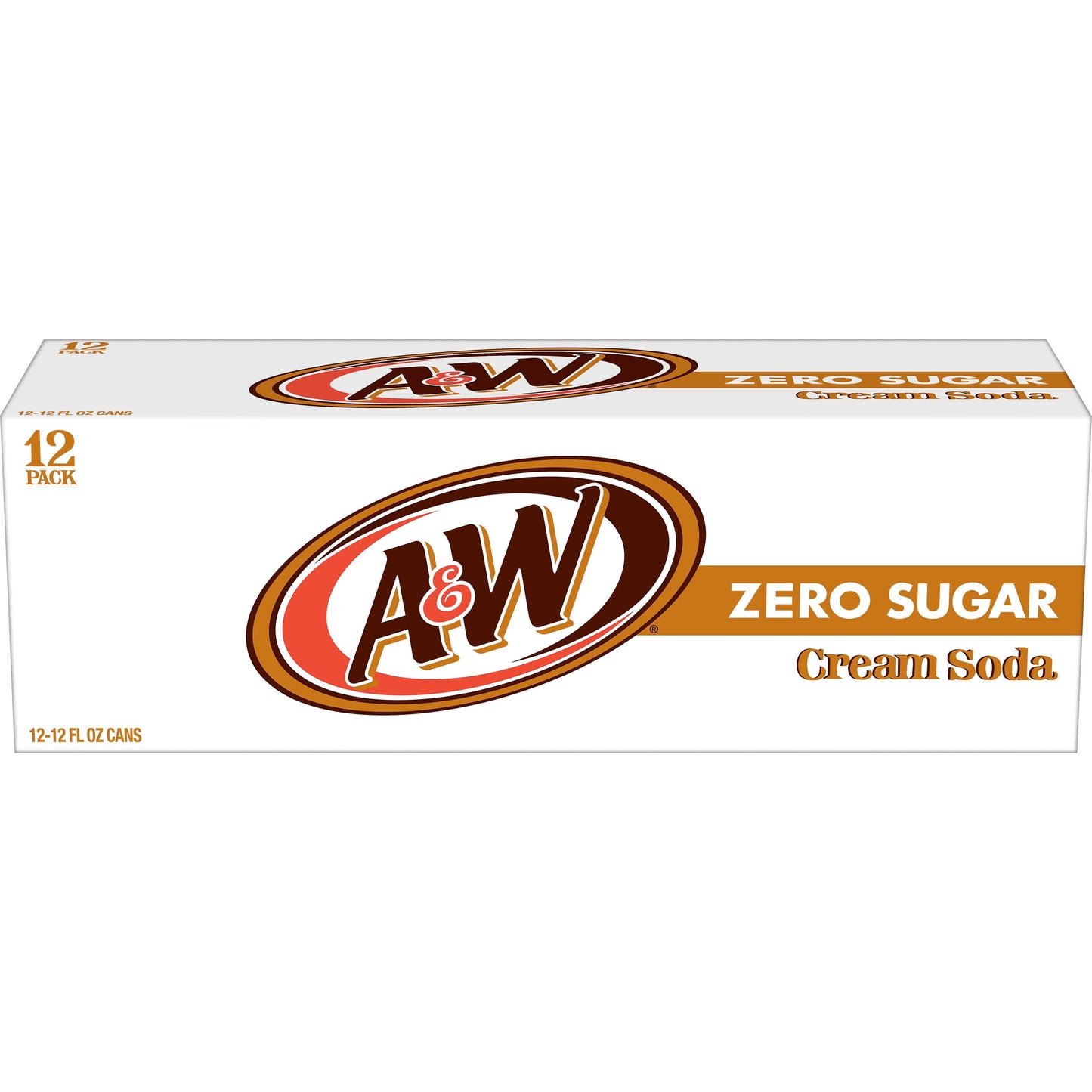 A&W Cream Soda Zero Sugar, 12 fl oz, 12 Pack Cans