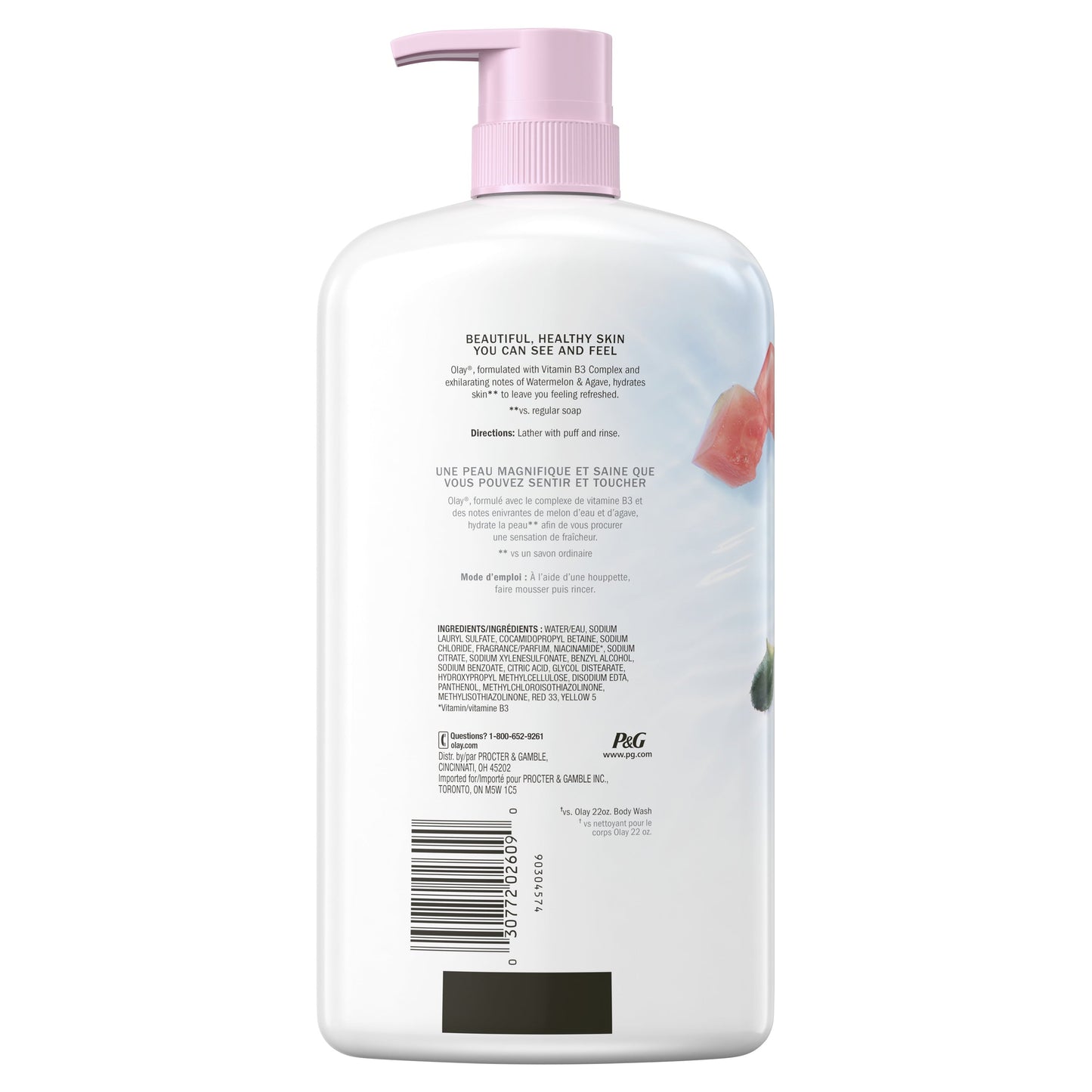 Olay Fresh Outlast Notes of Watermelon & Agave Body Wash, 30 fl oz