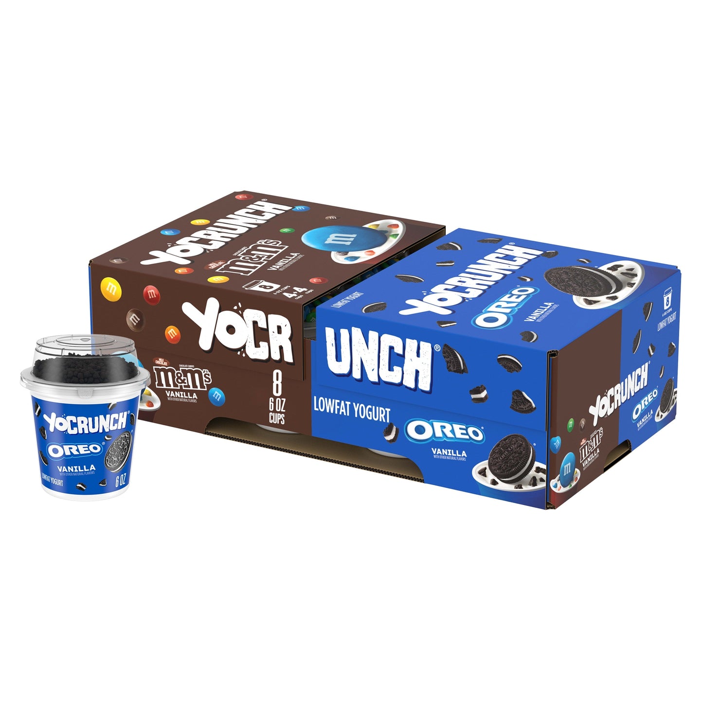 YoCrunch Low Fat Vanilla with OREO and M&Ms Variety Pack Yogurt, 6 Oz. Cups, 8 Count