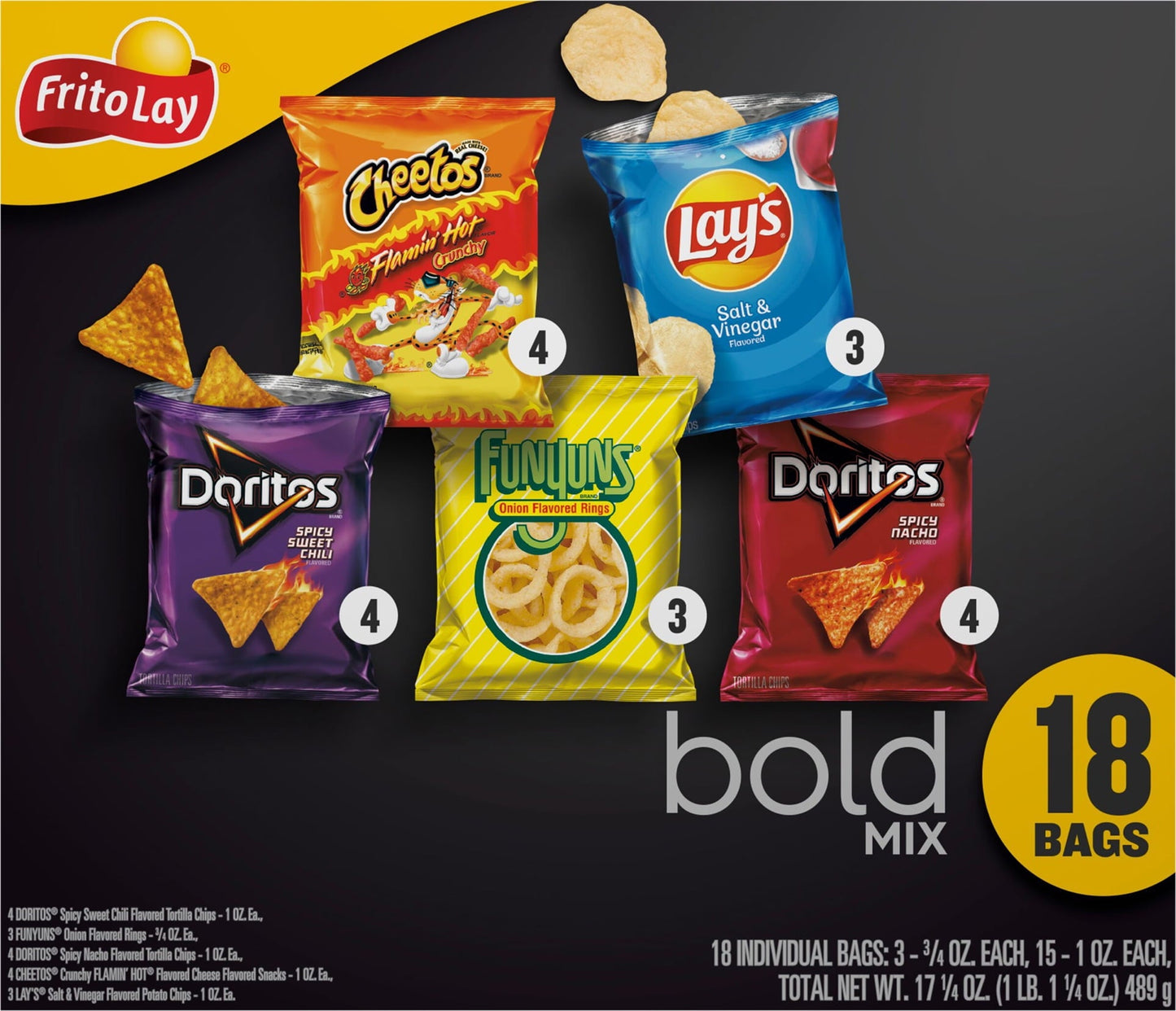 Frito-Lay Bold Mix Variety Pack, 18 Count