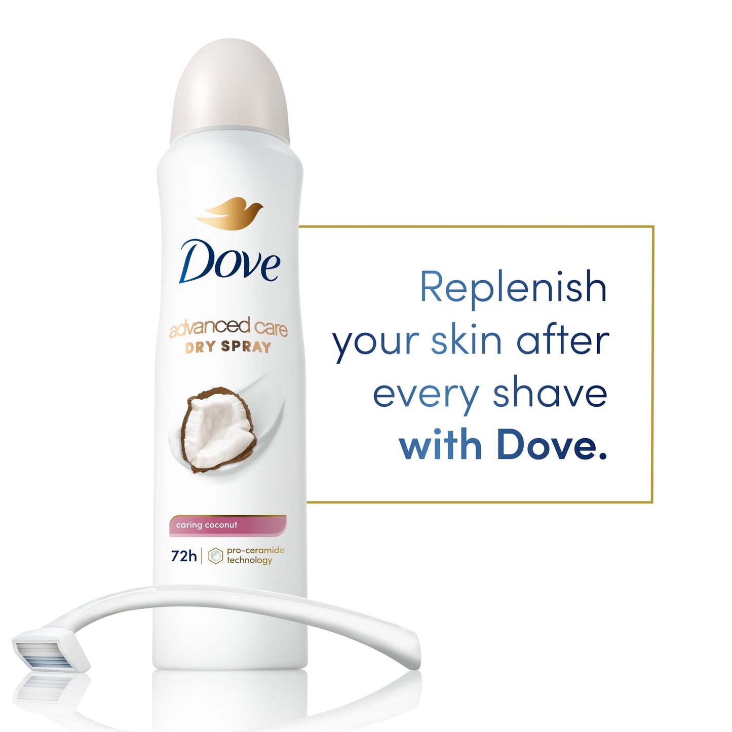 Dove Advanced Care Women's Antiperspirant Deodorant Dry Spray, Caring Coconut, 3.8 oz