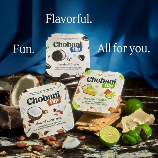 Chobani Flip Low-Fat Greek Yogurt, Key Lime Crumble 4.5 oz Plastic Cup