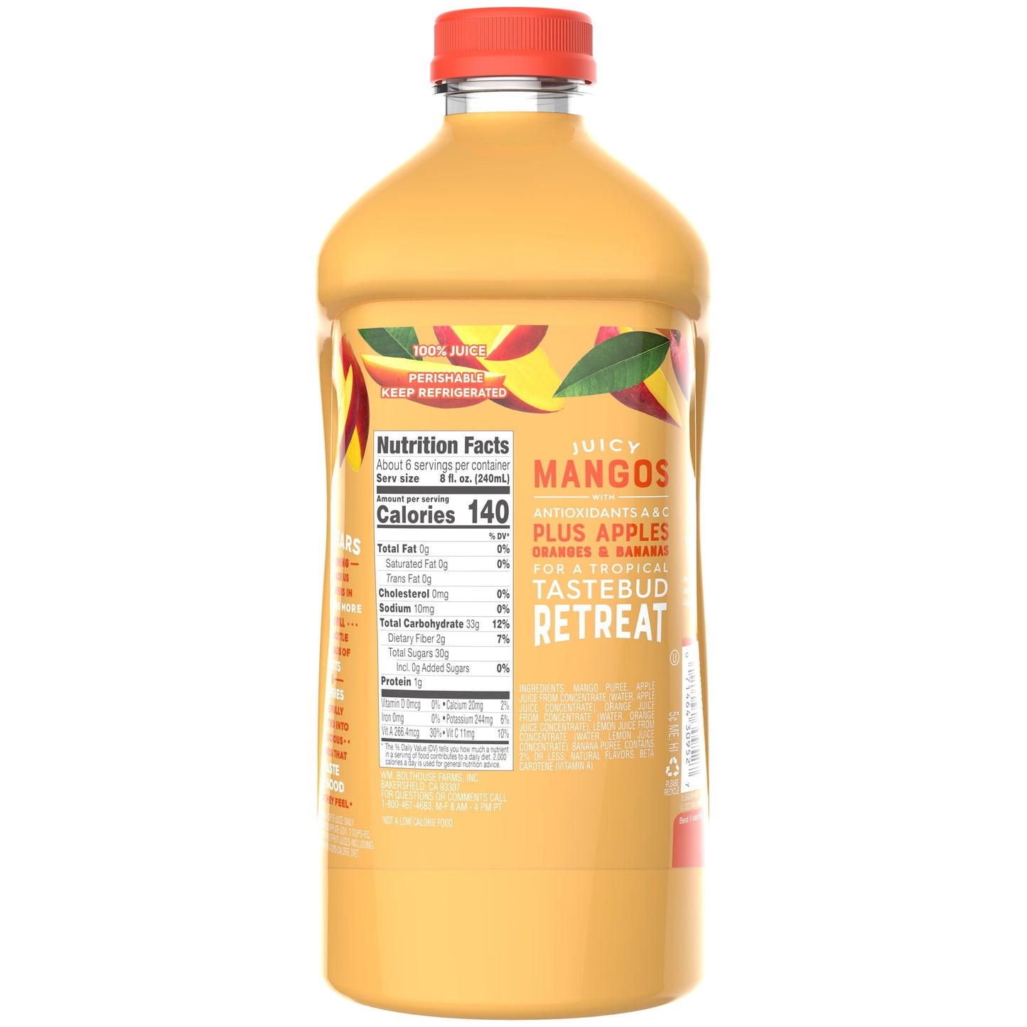 Bolthouse Farms Amazing Mango Fruit Juice Smoothie, 52oz