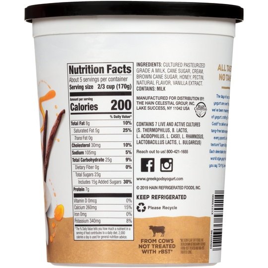 The Greek Gods Probiotic Honey Vanilla Greek Yogurt, 32 oz