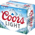 Coors Light Lager Beer, 12 Pack, 16 fl oz Cans, 4.2% ABV