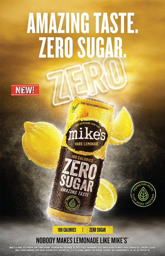 Mikes Hard Lemonade Zero Sugar, Single Serve, 24 fl oz Can, 4.8% ABV