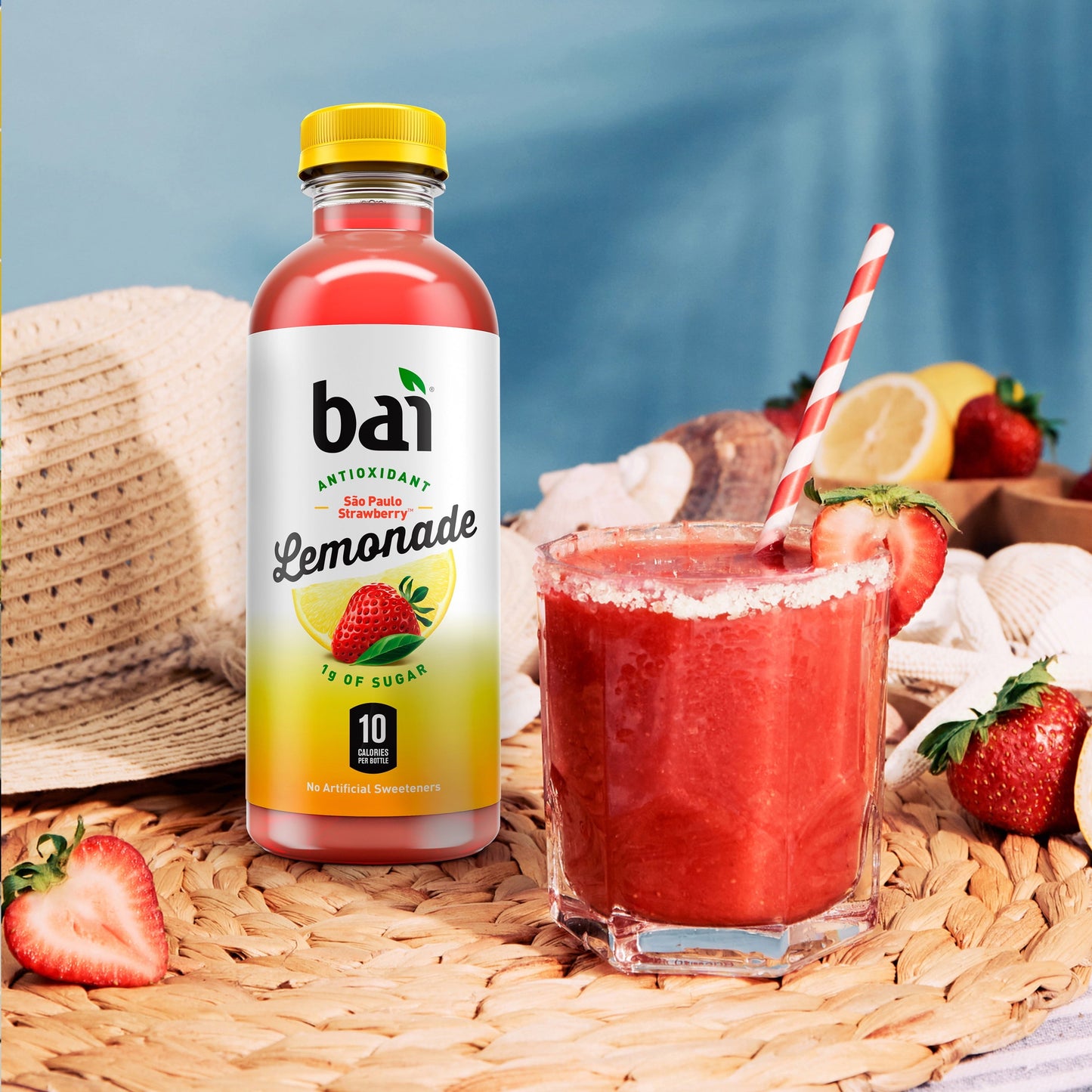 Bai Sao Paulo Strawberry Lemonade Antioxidant Infused Flavored Water, 18 fl oz, Bottle