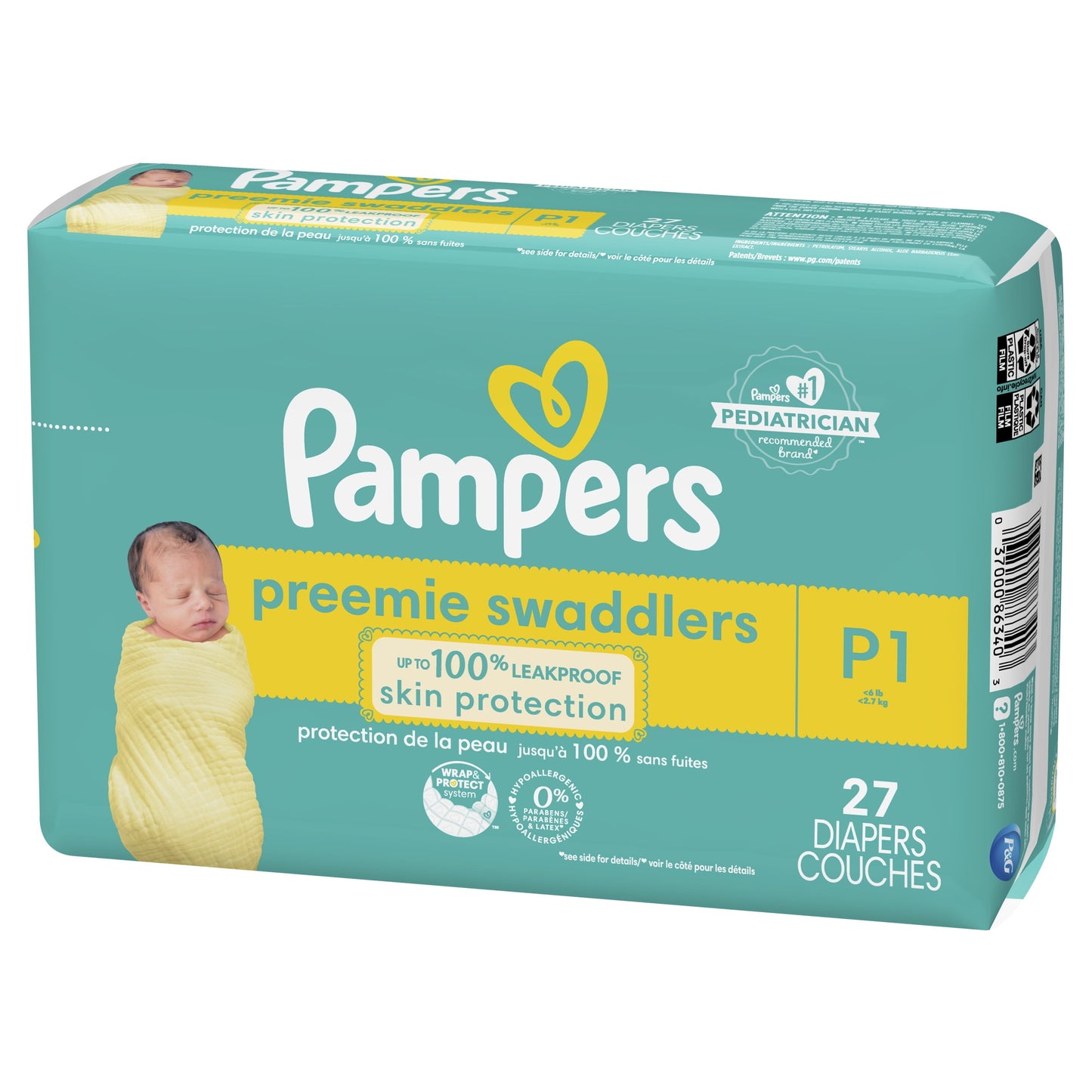 Pampers Swaddlers Diapers Size Preemie, 27 Count (Select for More Options)