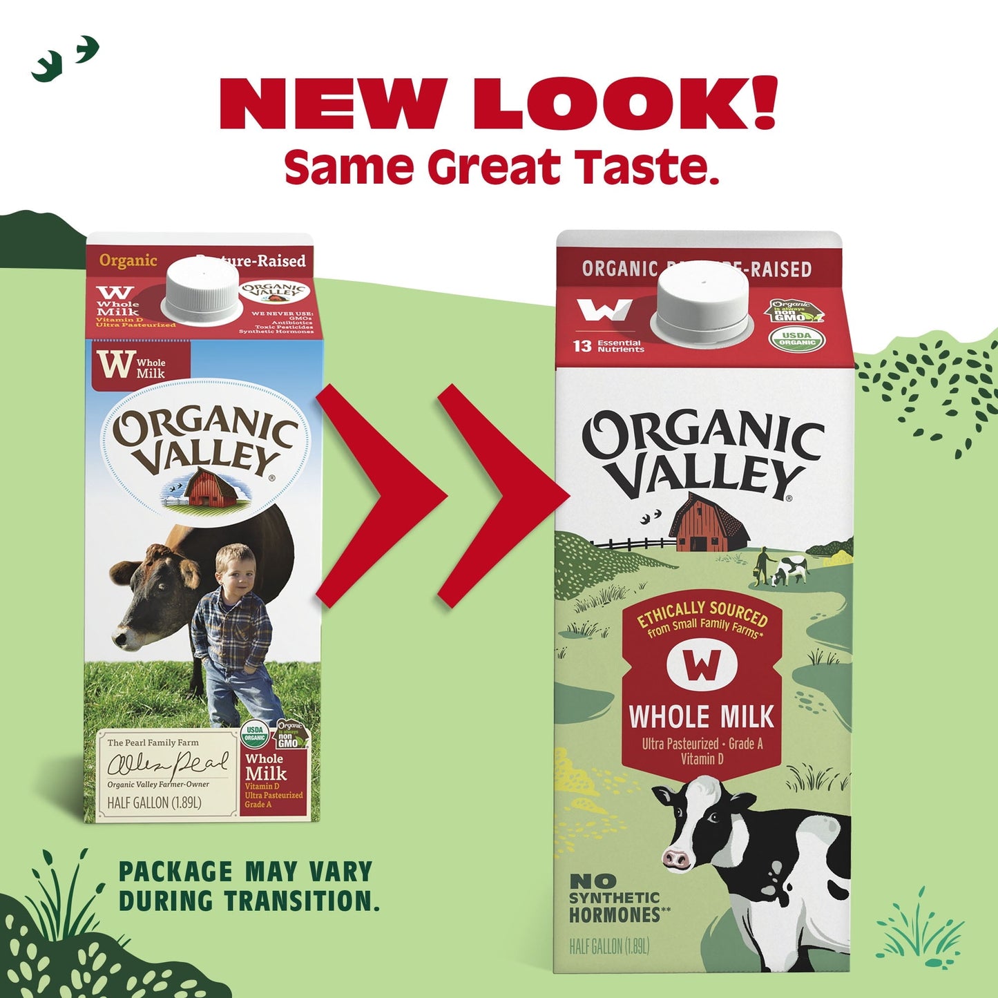 Organic Valley, Organic Whole Milk, Half Gallon Carton (64 oz)
