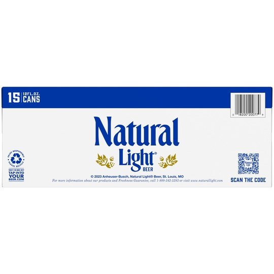 Natural Light Beer, 15 Pack Beer, 12 fl oz Cans 4.2% ABV, Domestic