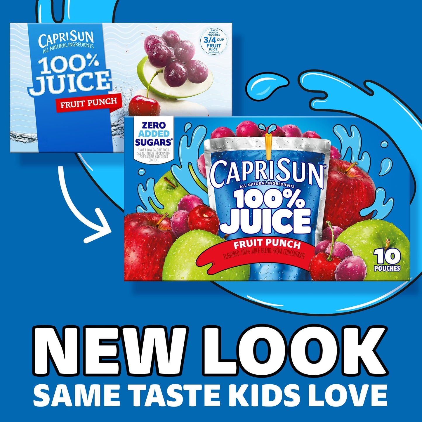 Capri Sun 100% Juice Fruit Punch Juice Box Pouches, 10 ct Box, 6 fl oz Pouches