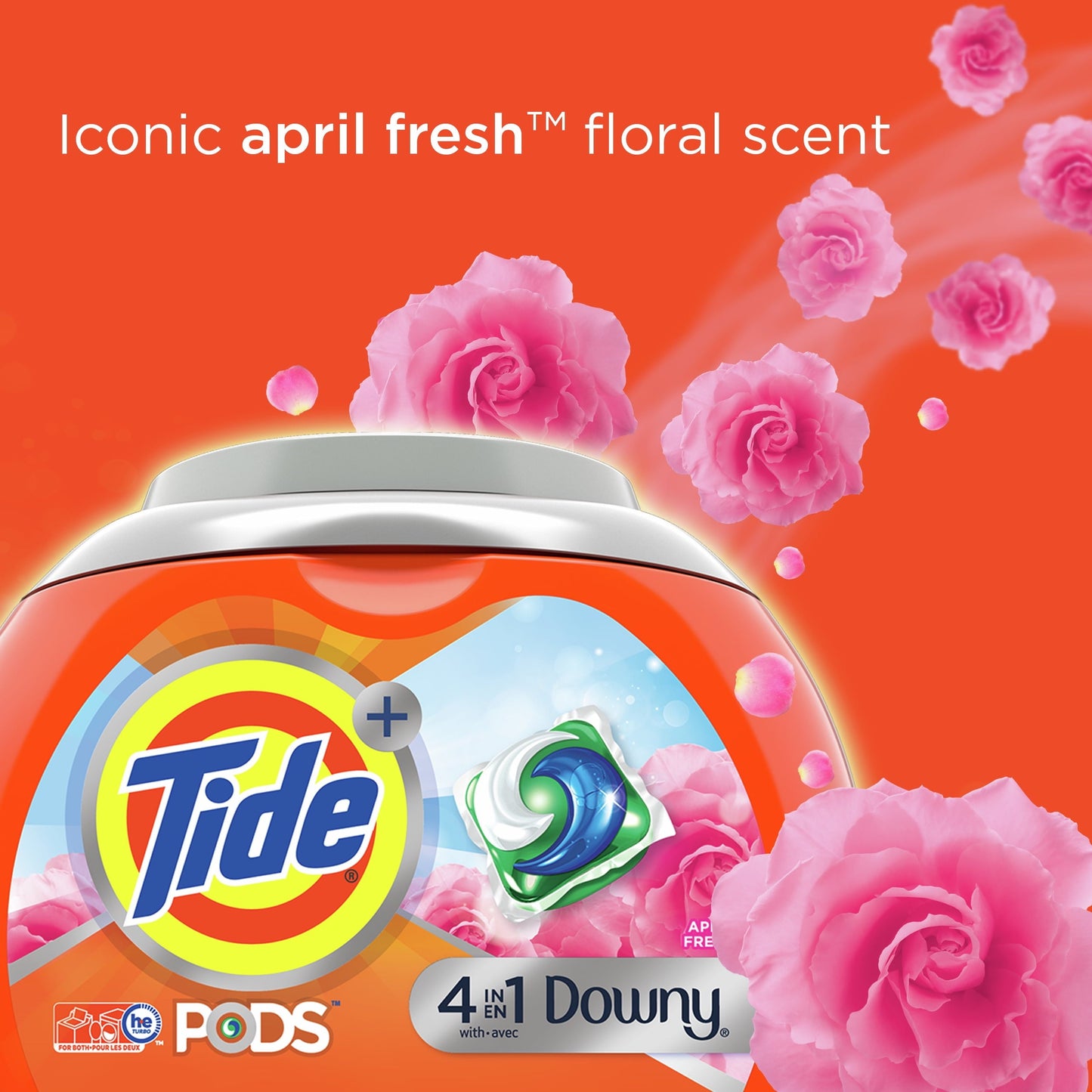 Tide Pods Laundry Detergent Soap Packs with Downy, April Fresh, 12 Ct